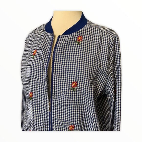 Lipslide Seersucker blue & white appliquéd Jacket - Picture 2 of 6